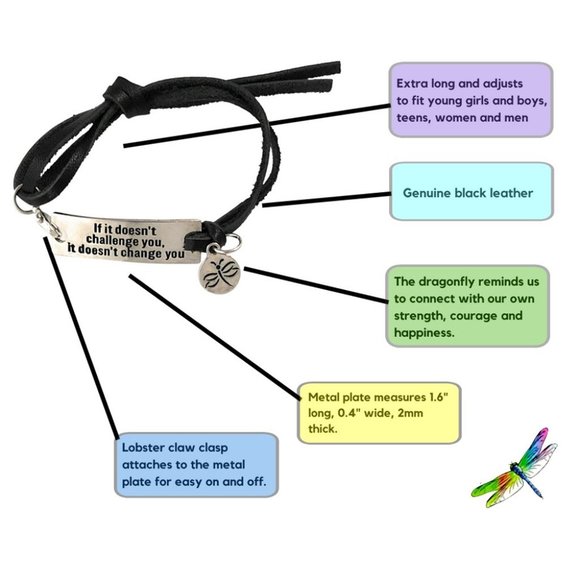 Inspirational Saying Challenges Bracelet - Picture 2 of 3